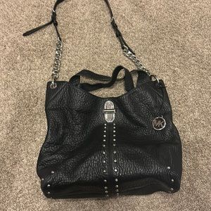Michael Kors black leather/silver studs and hardware purse 👜
